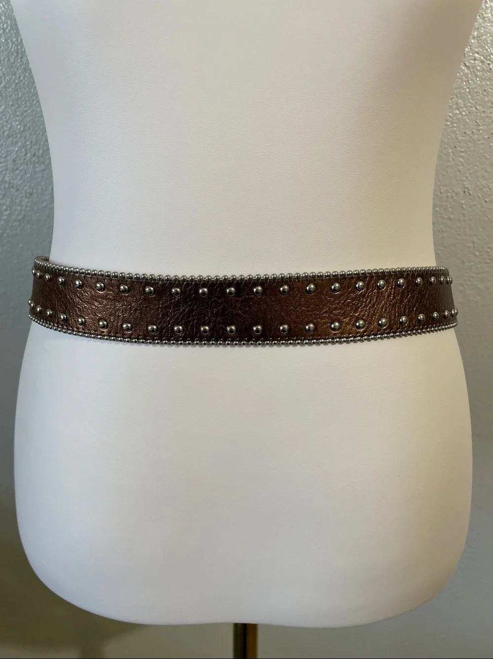 Western Boho Vintage Brown Studded Leather Small Belt Ornate Buckle FoxyGoods
